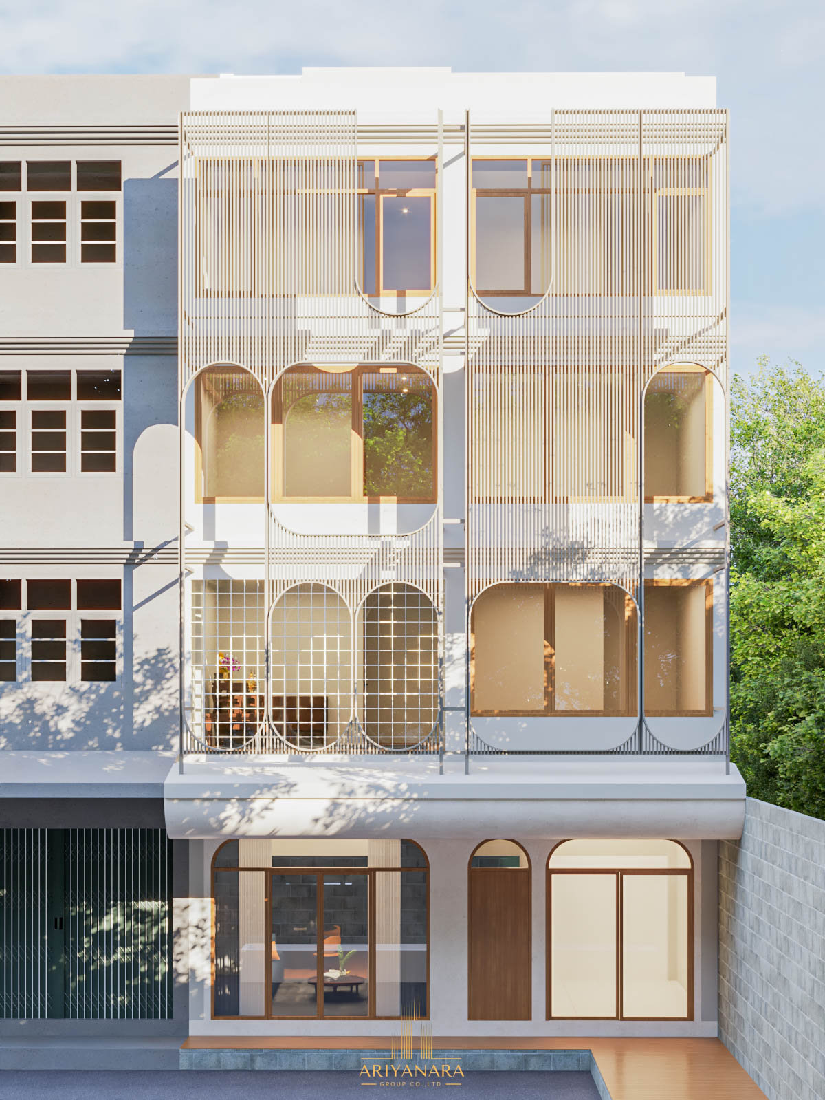 อาคารรีโนเวทสไตล์ Modern Contemporary สูง 4 ชั้น