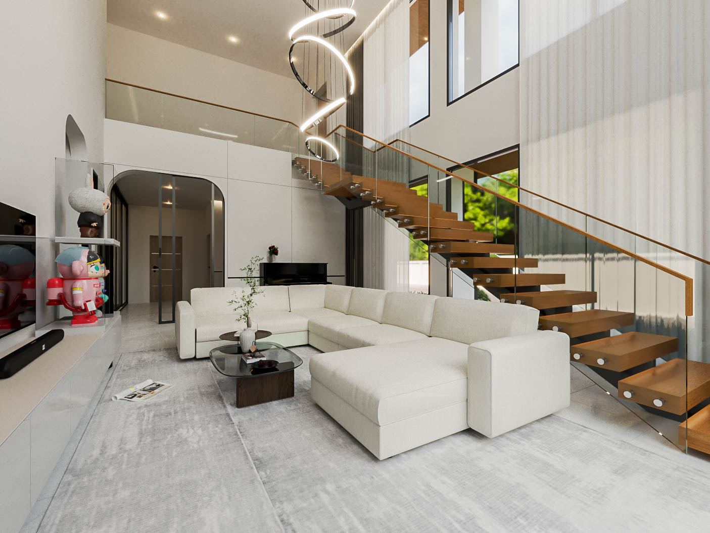 ห้องนั่งเล่นสไตล์ Modern Luxury Minimalist